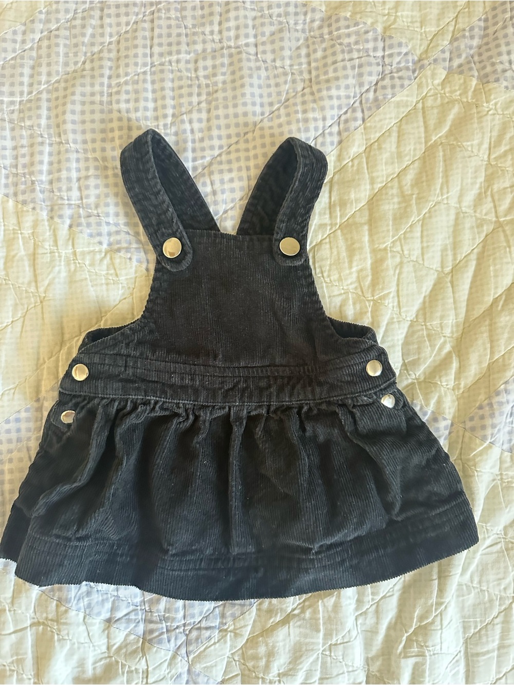 Toddler Black Corduroy Pinafore Dress